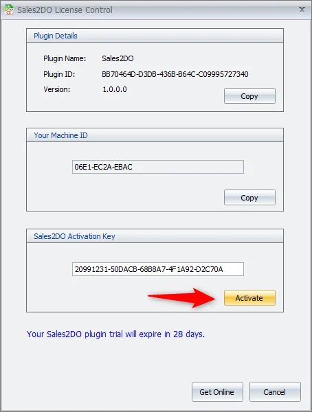 License Control - Machine ID field